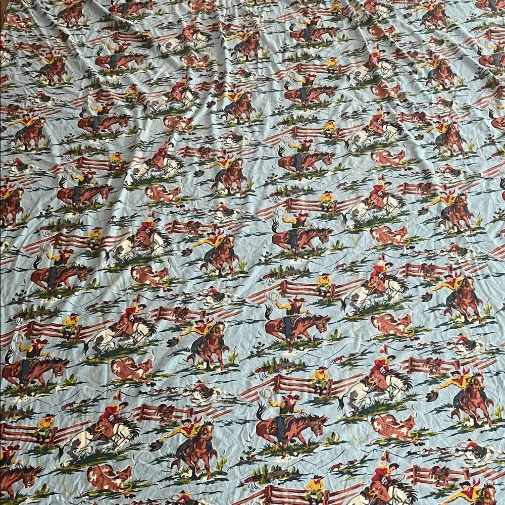 Nick & Nora Rio Grande Flat Sheet Twin Cotton Cowboy Ranch Western Horse Bedding